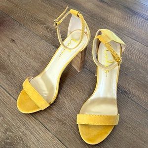 Yellow Suede heels from Lulu’s